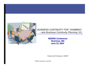 Business Continuity For Dummies - NEDRIX