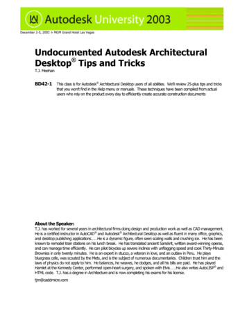 Undocumented Autodesk Architectural Desktop Tips And Tricks