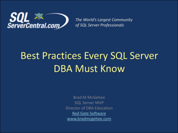 Best Practices Every SQL Server DBA Must Know