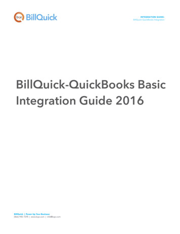 BillQuick-QuickBooks Basic Integration Guide 2016