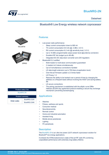 Datasheet - BlueNRG-2N - Bluetooth Low Energy Wireless .