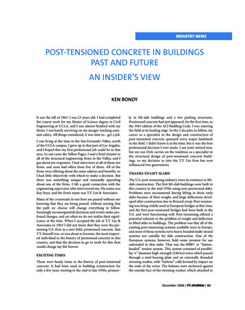 POST-TENSIONED CONCRETE IN BUILDINGS PAST AND FUTURE 