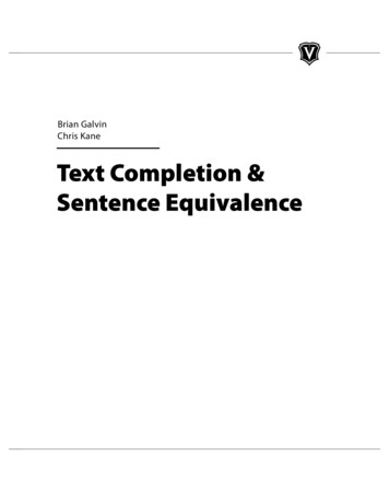 Text Completion & Sentence Equivalence - Veritas Prep