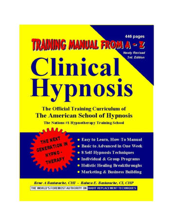 CLINICAL HYPNOSIS, Training Manual From A - Z