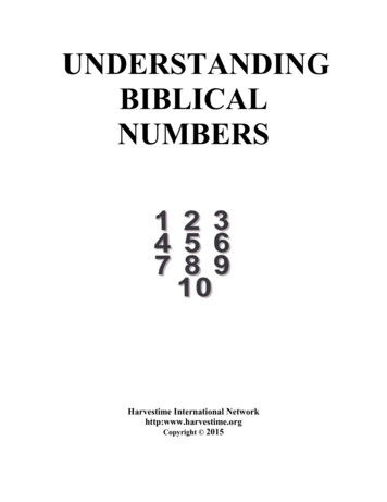 UNDERSTANDING BIBLICAL NUMBERS - Harvestime