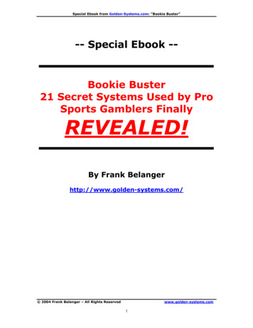 -- Special Ebook -- Bookie Buster 21 Secret Systems Used .