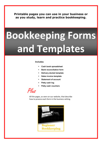Bookkeeping Forms And Templates