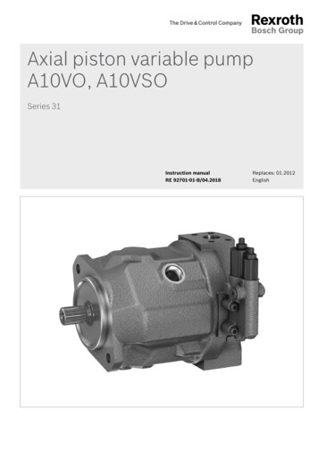 Axial Piston Variable Pump A10VO, A10VSO