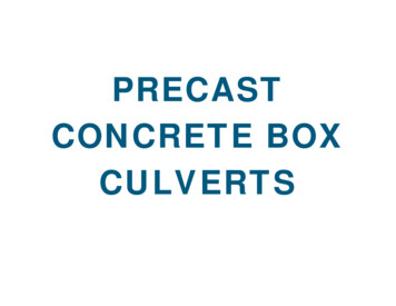 PRECAST CONCRETE BOX CULVERTS