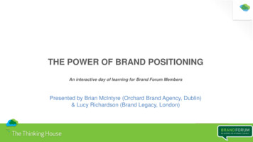 THE POWER OF BRAND POSITIONING - Bord Bia