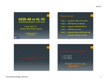 HL-93 Vs HS20 - UNLcms: UNL Content Management System