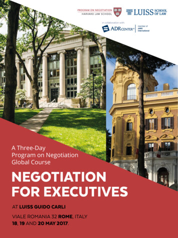 A Three-Day Program On Negotiation Global Course .