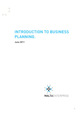 INTRODUCTION TO BUSINESS PLANNING.