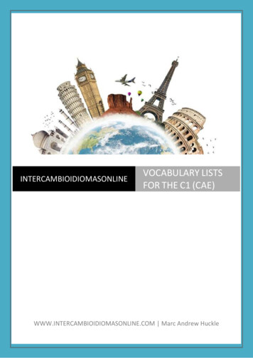 VOCABULARY LISTS FOR THE C1 (CAE)