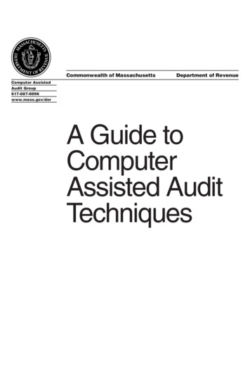  Mass.gov/dor A Guide To Computer Assisted Audit Techniques