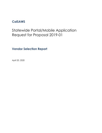 Statewide Portal/Mobile Application Request For Proposal .