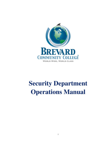 Security Department Operations Manual - Eastern Florida