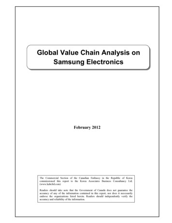Global Value Chain Analysis On Samsung Electronics (Final)