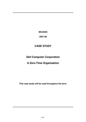 CASE STUDY Dell Computer Corporation A Zero-Time Organisation