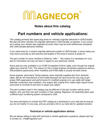 Part Numbers And Vehicle Applications - MAGNECOR