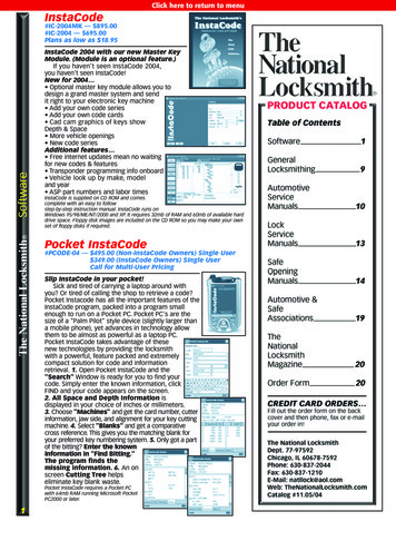 Pocket InstaCode The National Locksmith 