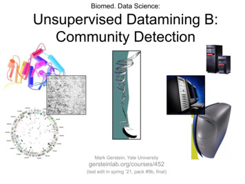 Biomed. Data Science: Unsupervised Datamining B: Community .