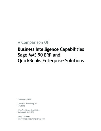 Business Intelligence Capabilities Sage MAS 90 ERP And .