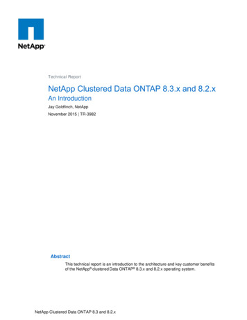 Technical Report NetApp Clustered Data ONTAP 8.3.x And 8.2