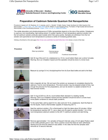 Preparation Of Cadmium Selenide Quantum . - Diy Physics Blog