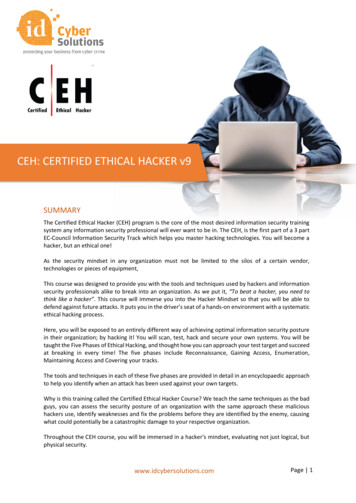 CEH: CERTIFIED ETHICAL HACKER V9 - ID Cyber Solutions
