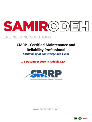 CMRP - Certified Maintenance And Reliability Professional