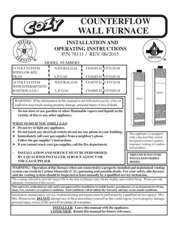 COUNTERFLOW WALL FURNACE - Cozy Heaters