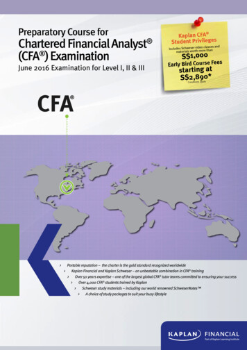 A Chartered Financial Analyst S (CFA ) Examination S 000