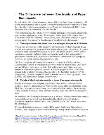 1 The Difference Between Electronic And Paper Documents