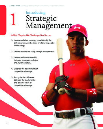PART ONE Strategy And Strategic Leadership In Dynamic .