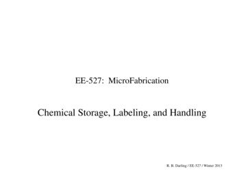 Chemical Storage, Labeling, And Handling