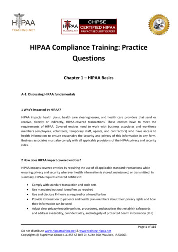 HIPAA Compliance Training: Practice Questions