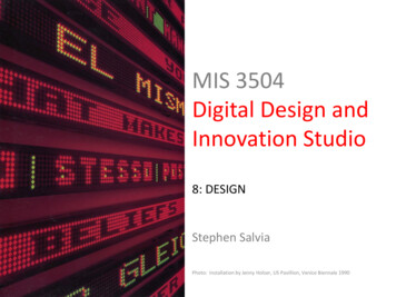 MIS 3504 Digital Design And Innovation Studio