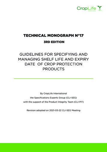TECHNICAL MONOGRAPH N 17 - CropLife