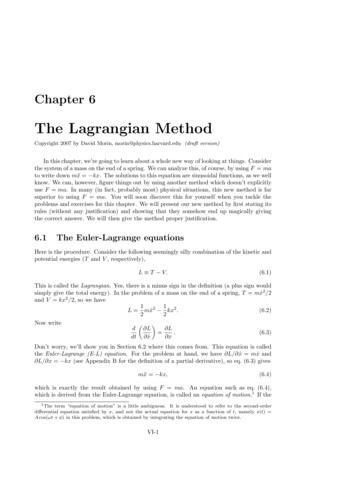The Lagrangian Method - Harvard University