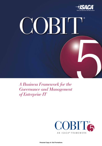 A Business Framework For The Governance And Management Of .