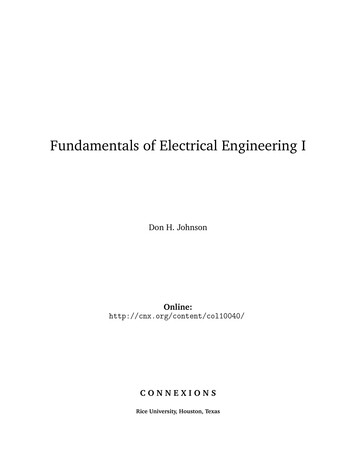 Fundamentals Of Electrical Engineering I