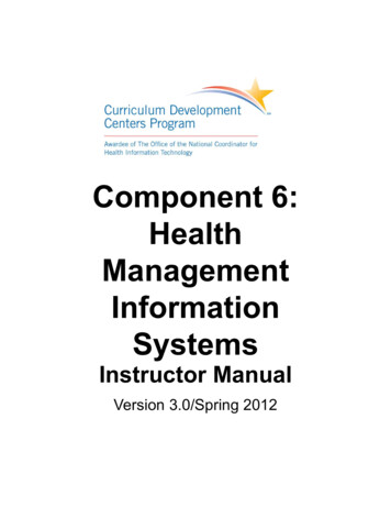 Component 6: Health Management Information Systems