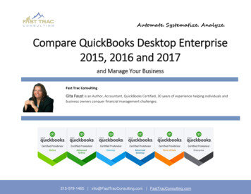 Automate. Systematize. Analyze. Compare QuickBooks Desktop .
