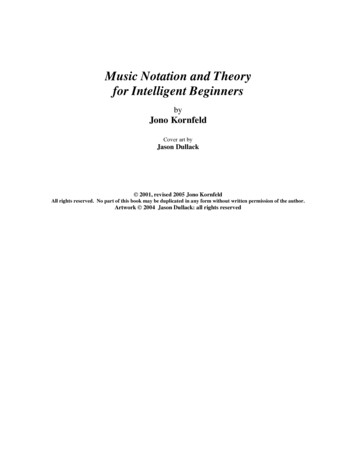 Music Notation And Theory For Intelligent Beginners