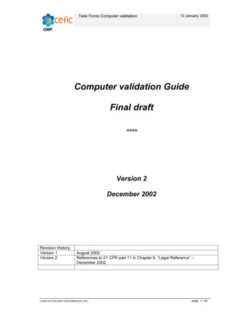 Computer Validation Guide Final Draft