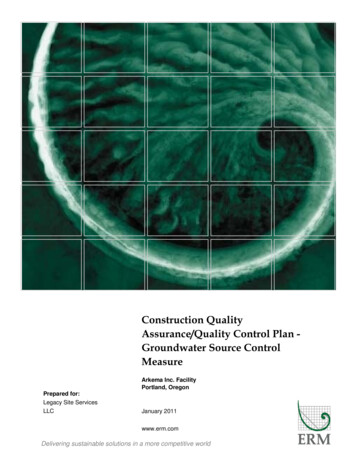Construction Quality Assurance/Quality Control Plan .