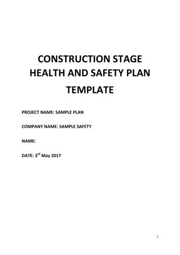 CONSTRUCTION STAGE HEALTH AND SAFETY PLAN TEMPLATE