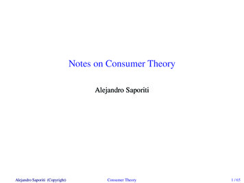 Notes On Consumer Theory - University Of Manchester