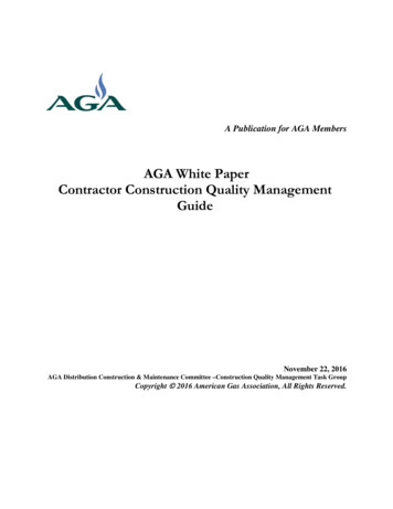 AGA White Paper Contractor Construction Quality Management .